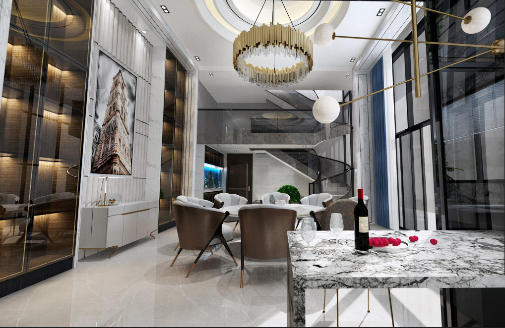 佛山保利外灘一號別墅350平米現(xiàn)代簡約風(fēng)格室內(nèi)裝修案例-餐廳 佛山保利外灘一號別墅350平米現(xiàn)代簡約風(fēng)格室內(nèi)裝修案例-餐廳