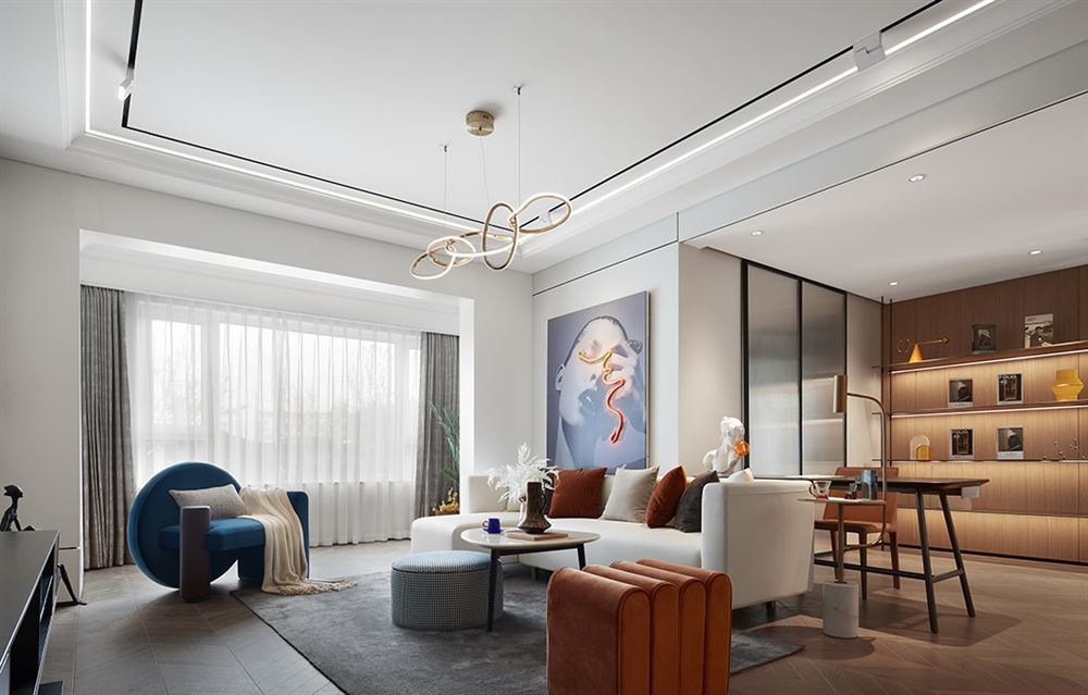 佛山市方直·瓏湖灣現(xiàn)代簡約風(fēng)格三居室裝修案例