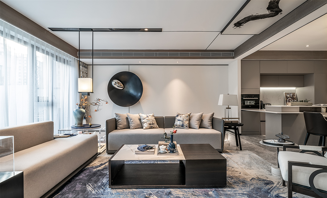 新中式風(fēng)格室內(nèi)家裝案例效果圖-客廳 新中式風(fēng)格室內(nèi)家裝案例效果圖-客廳