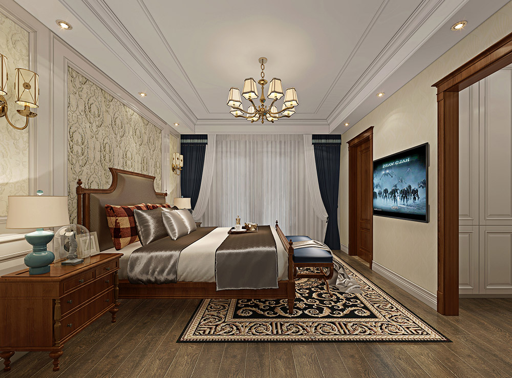 包頭小白河別墅320平米簡美風格裝修案例-主臥 包頭小白河別墅320平米簡美風格裝修案例-主臥