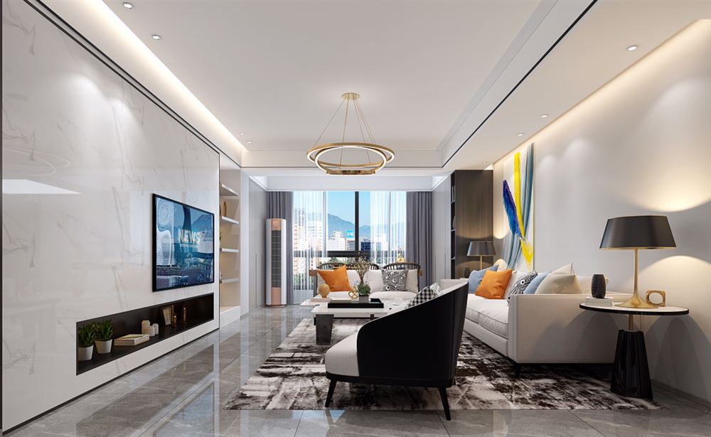 廣州市荔港南灣輕奢風(fēng)格三居室裝修案例