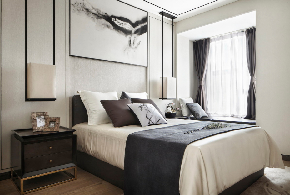 新中式風格室內(nèi)家裝案例效果圖-臥室 新中式風格室內(nèi)家裝案例效果圖-臥室