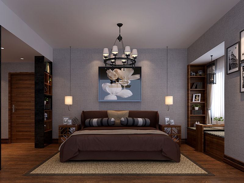 茂名市時代名苑新古典風格三居室裝修案例