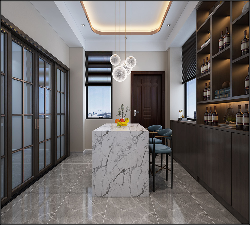 輕奢風(fēng)格別墅裝修效果圖-格林天成別墅400平米-吧臺(tái) 輕奢風(fēng)格別墅裝修效果圖-格林天成別墅400平米-吧臺(tái)