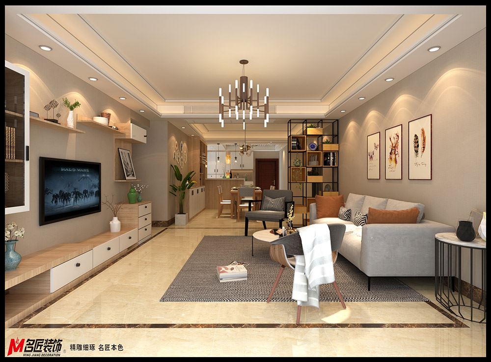 茂名市名門世家現(xiàn)代簡約風格二居室裝修案例