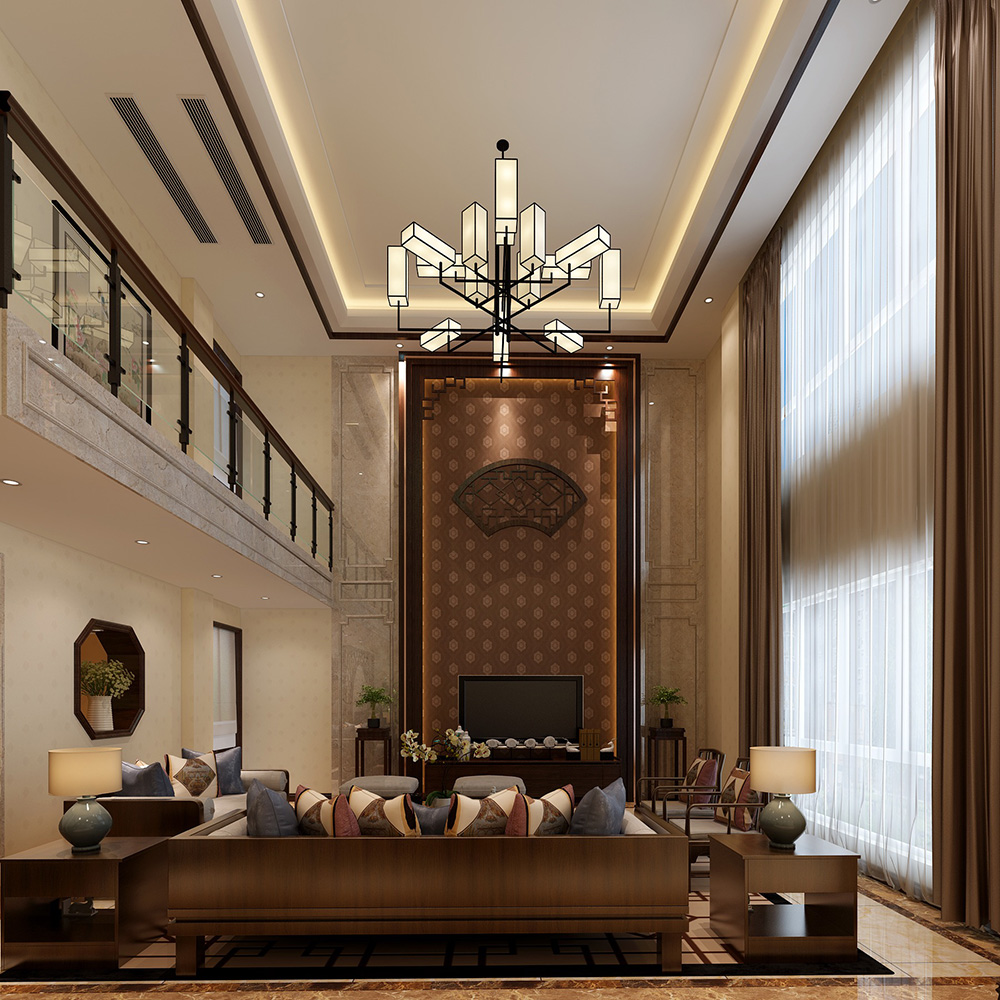 裝修公司新中式風格別墅裝修效果圖-客廳 裝修公司新中式風格別墅裝修效果圖-客廳