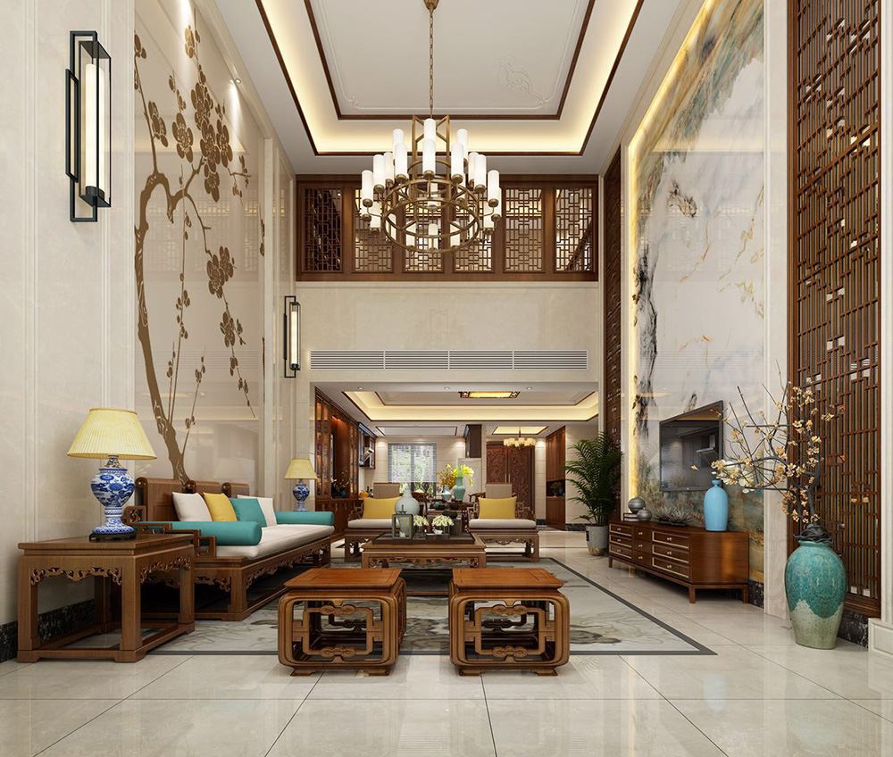 佛山市雅居樂(lè)·江畔明珠新中式風(fēng)格別墅裝修案例