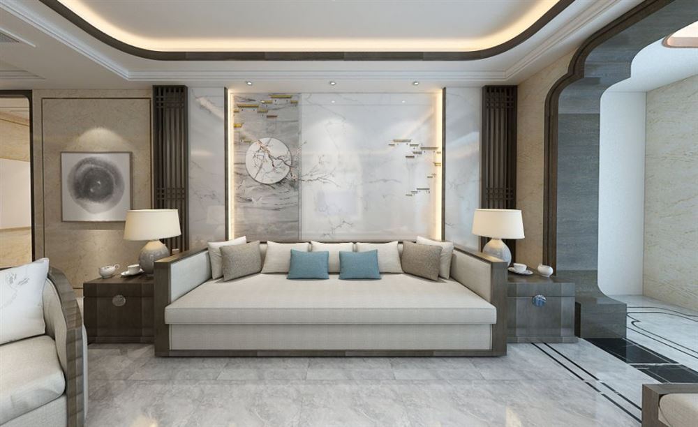 廣州市南沙金茂灣新中式風(fēng)格四居室裝修案例