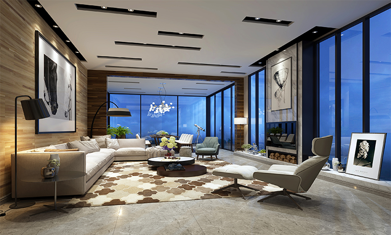 現(xiàn)代簡約風格別墅裝修設(shè)計效果圖-瀧景花園別墅365平米-別墅客廳裝修設(shè)計 現(xiàn)代簡約風格別墅裝修設(shè)計效果圖-瀧景花園別墅365平米-別墅客廳裝修設(shè)計