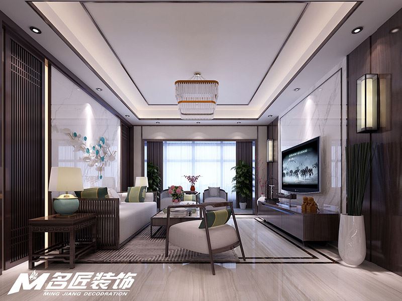 佛山市海倫堡玖悅瀾灣歐式風(fēng)格三居室裝修案例