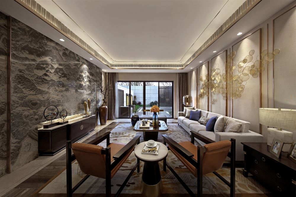 佛山市峰睿公館新中式風(fēng)格四居室裝修案例