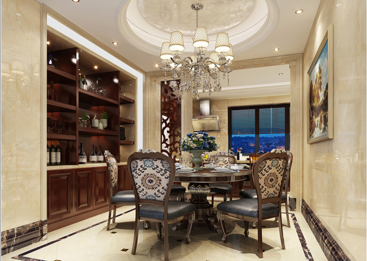 嘉興市嘉業(yè)陽光城歐式風格五居室裝修案例