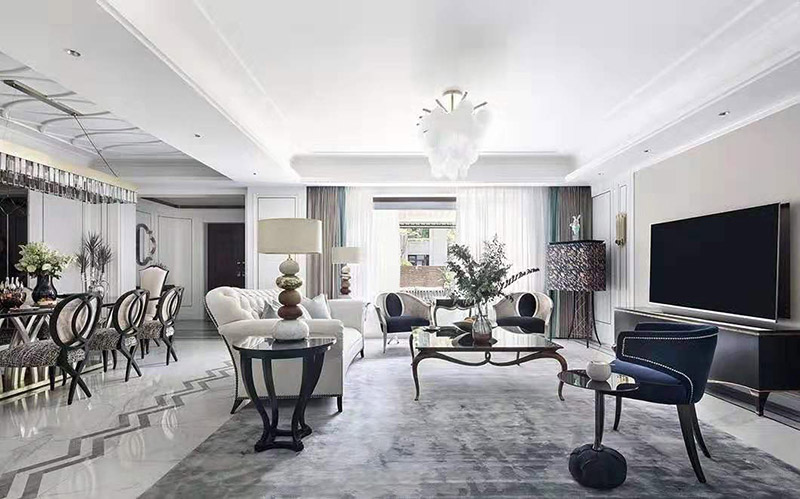 現(xiàn)代簡歐風(fēng)格室內(nèi)裝修效果圖-英溪桃源平層125平米-客廳 現(xiàn)代簡歐風(fēng)格室內(nèi)裝修效果圖-英溪桃源平層125平米-客廳