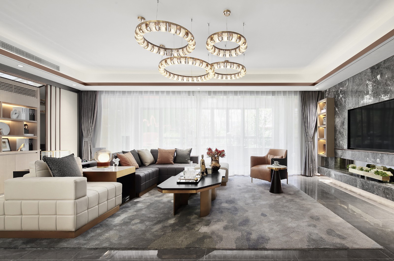 港式輕奢風(fēng)格室內(nèi)設(shè)計(jì)家裝案例-客廳 港式輕奢風(fēng)格室內(nèi)設(shè)計(jì)家裝案例-客廳