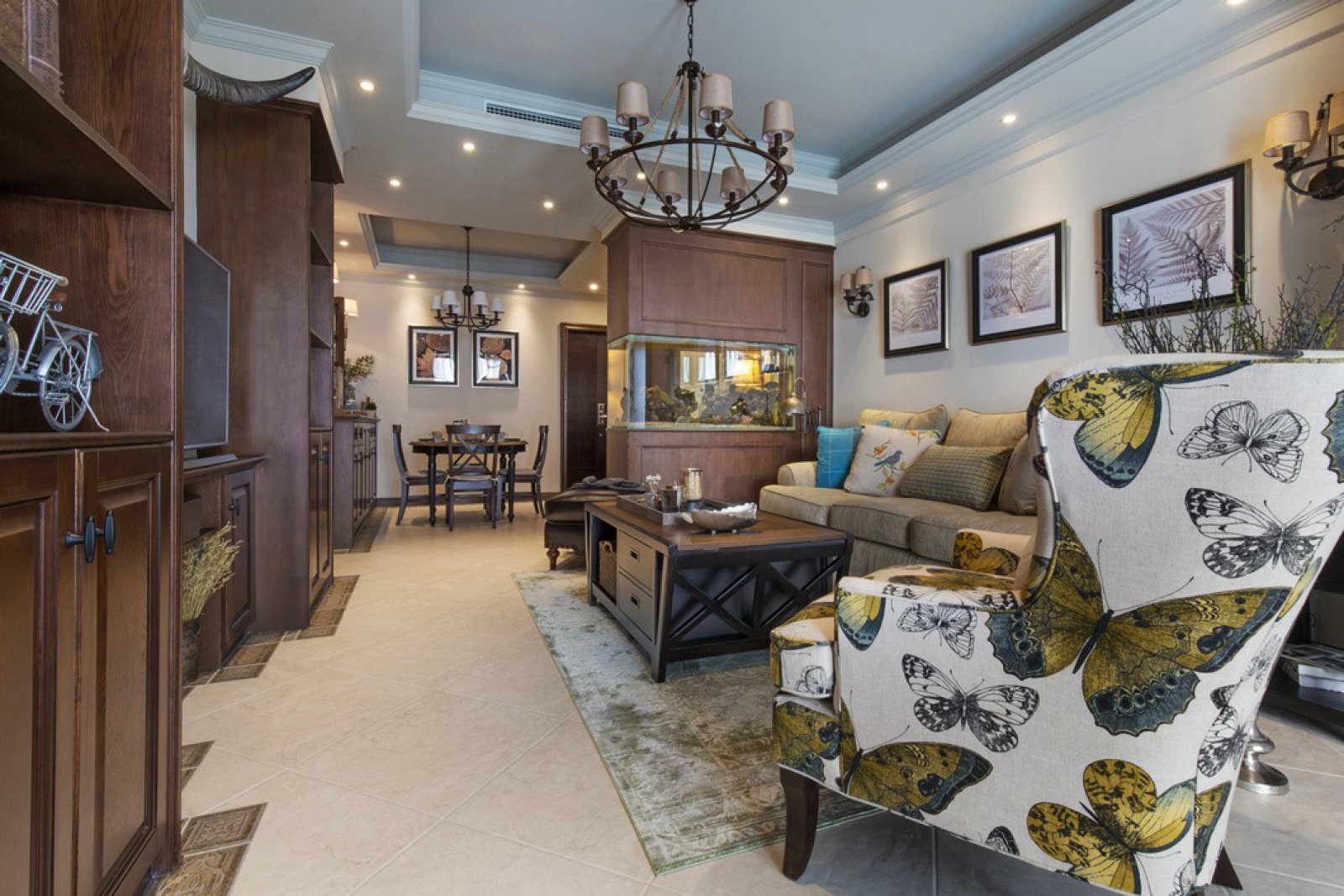 裝修案例美式古典風格室內裝修效果圖-客廳 裝修案例美式古典風格室內裝修效果圖-客廳