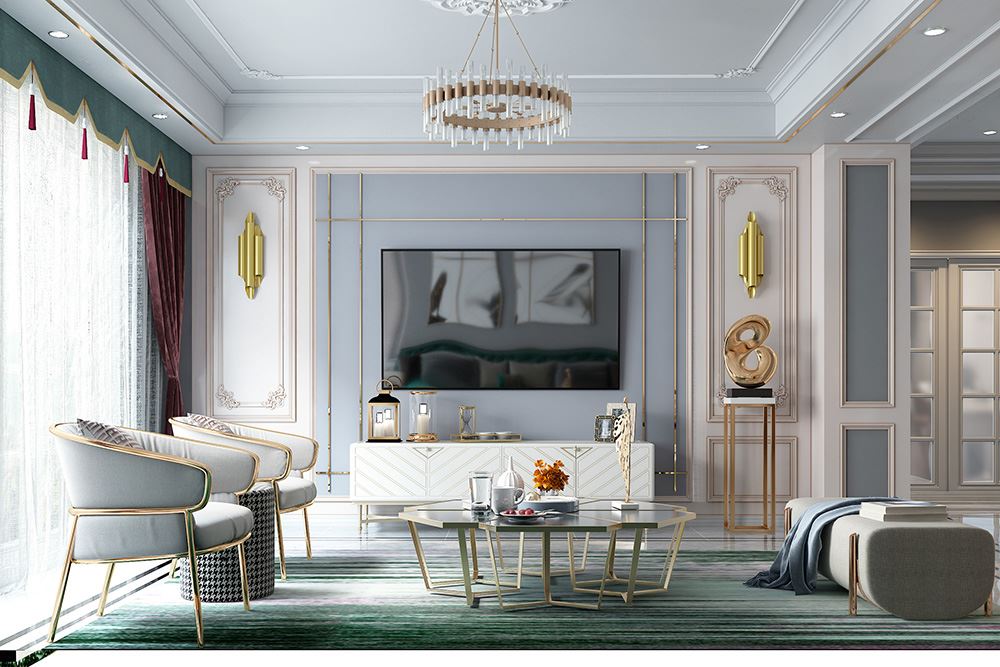 佛山市保利中央公園美式風(fēng)格四居室裝修案例