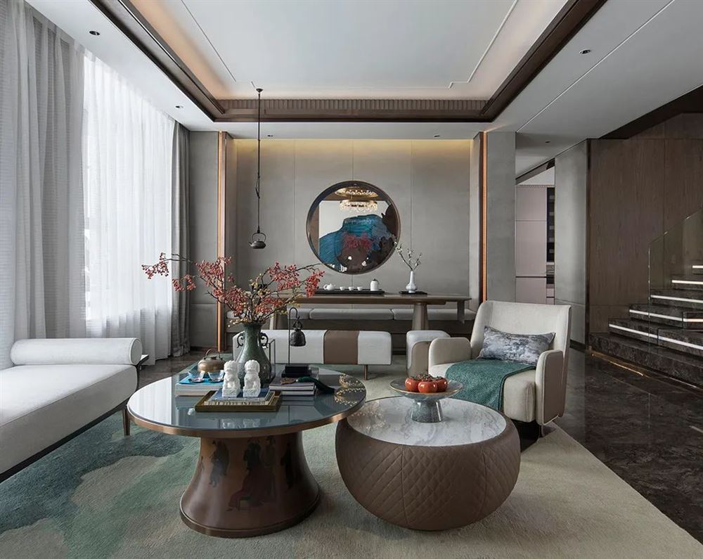 廣州市富力桃園新中式風(fēng)格復(fù)式裝修案例