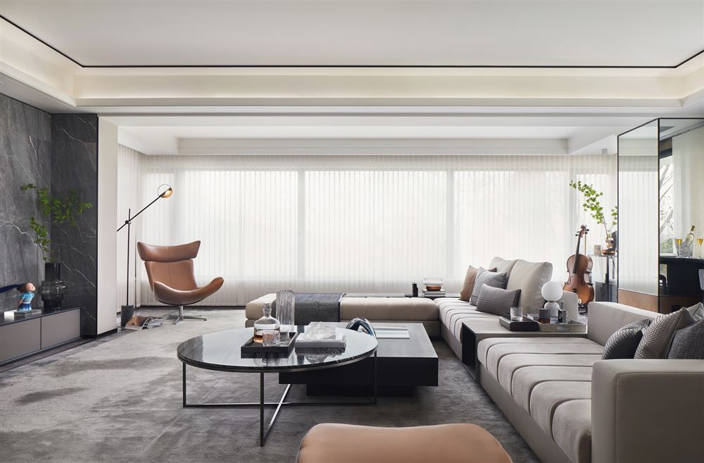 江門市半山別墅公寓新中式風格四居室裝修案例