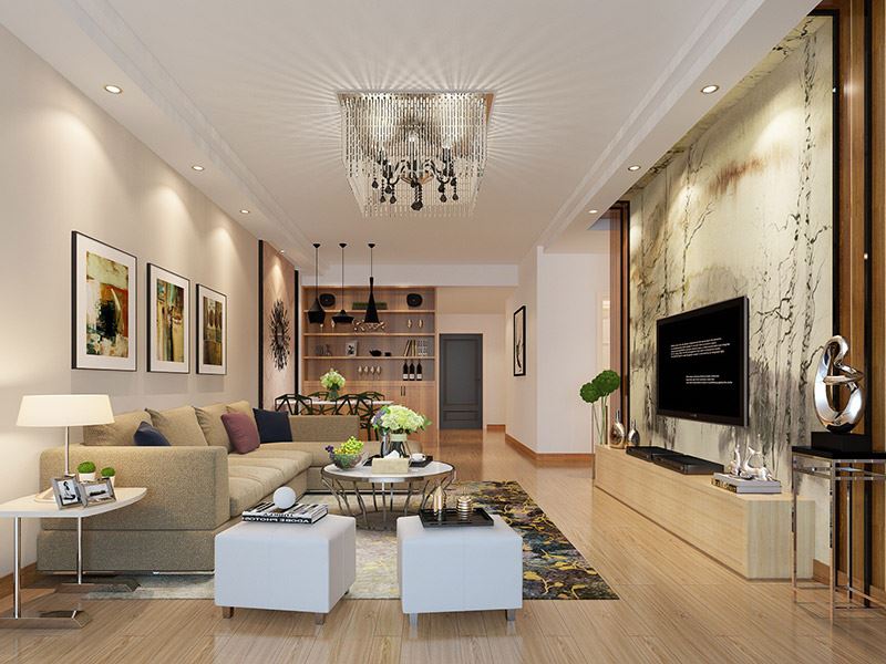 內(nèi)江100平米以下新中式風格翡翠國際裝修設(shè)計案例