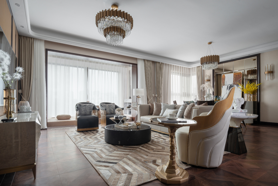 輕奢風(fēng)格家裝設(shè)計(jì)室內(nèi)裝修效果圖-客廳 輕奢風(fēng)格家裝設(shè)計(jì)室內(nèi)裝修效果圖-客廳