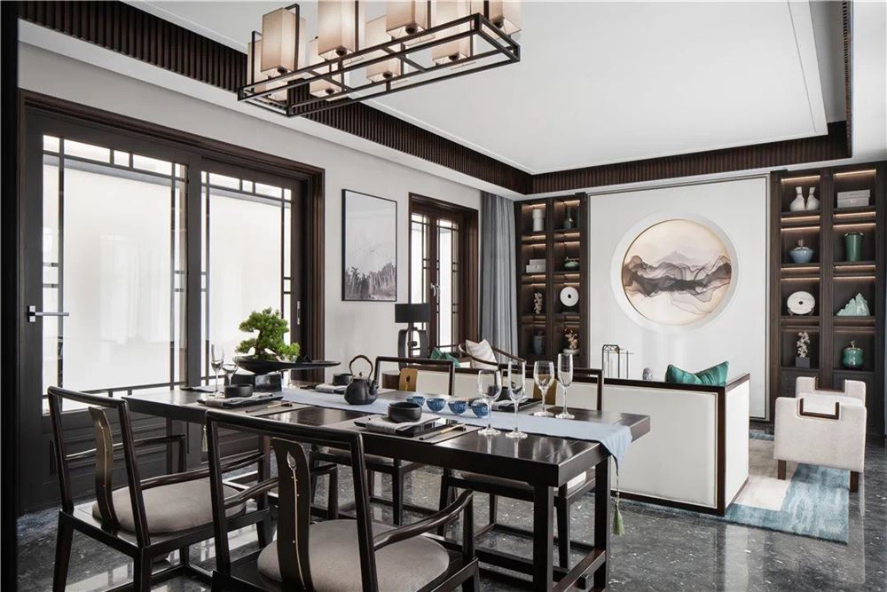 佛山市保利中央公園新中式風(fēng)格四居室裝修案例