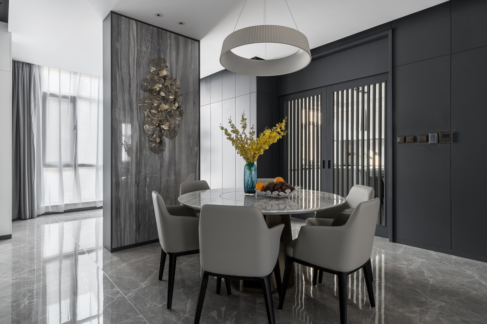 現(xiàn)代簡約風格室內家裝案例效果圖-餐廳 現(xiàn)代簡約風格室內家裝案例效果圖-餐廳