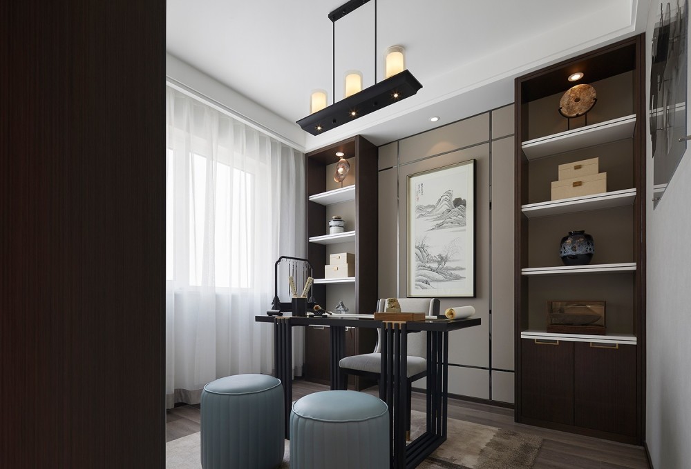 新中式風(fēng)格室內(nèi)設(shè)計(jì)家裝案例-書房 新中式風(fēng)格室內(nèi)設(shè)計(jì)家裝案例-書房