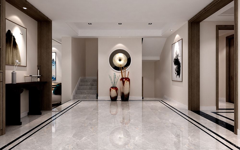 昭通市彝良一中教師小區(qū)新中式風格二居室裝修案例