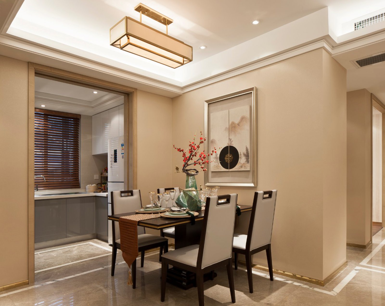 新中式風格家裝設計室內(nèi)裝修效果圖-餐廳 新中式風格家裝設計室內(nèi)裝修效果圖-餐廳