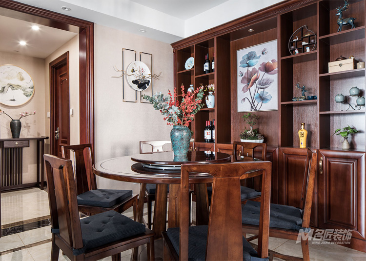新中式風(fēng)格室內(nèi)裝修設(shè)計(jì)效果圖-保利外灘一號(hào)三居112平米-室內(nèi)裝修設(shè)計(jì)餐廳 新中式風(fēng)格室內(nèi)裝修設(shè)計(jì)效果圖-保利外灘一號(hào)三居112平米-室內(nèi)裝修設(shè)計(jì)餐廳