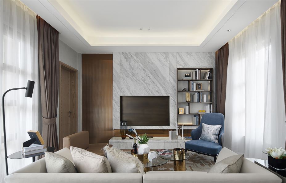 江門市新會(huì)駿景灣豪庭輕奢風(fēng)格三居室裝修案例