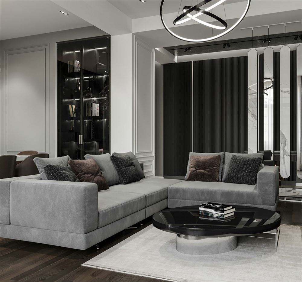 陽江市春州豪庭現(xiàn)代簡約風格三居室裝修案例