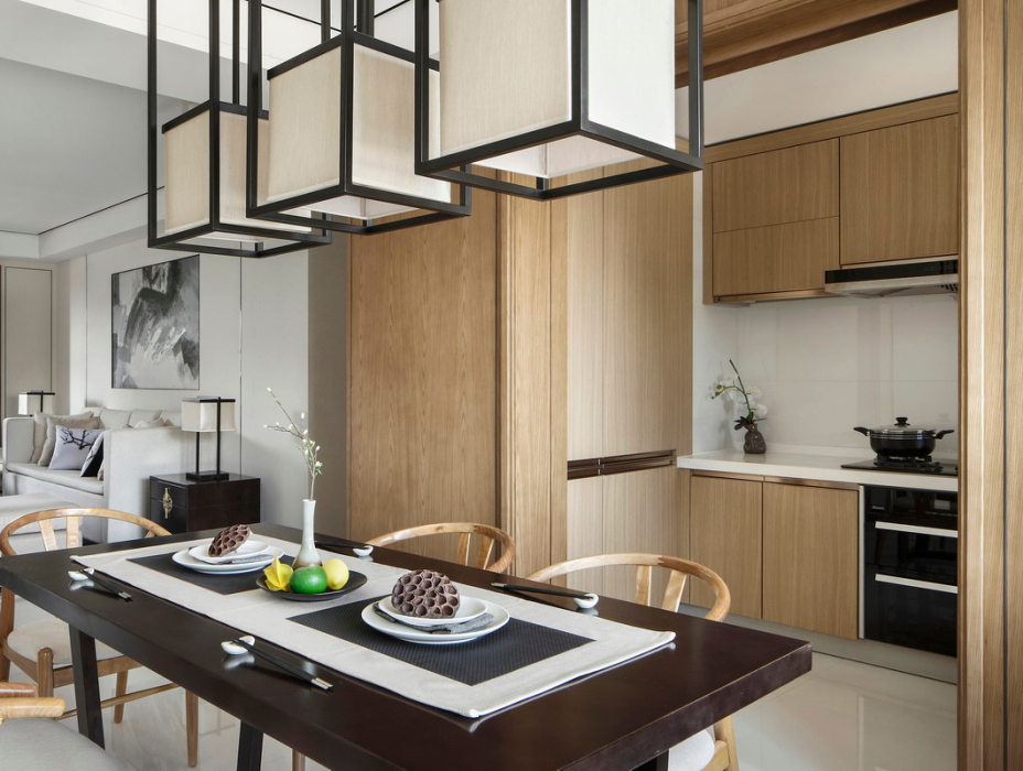 新中式風格室內(nèi)家裝案例效果圖-餐廳 新中式風格室內(nèi)家裝案例效果圖-餐廳