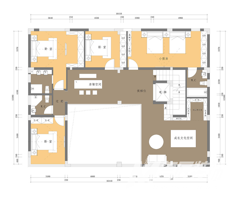 別墅大宅裝修設計-二層布局圖 別墅大宅裝修設計-二層布局圖