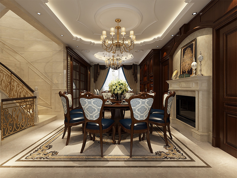 裝修案例經(jīng)典美式風(fēng)格別墅裝修效果圖-餐廳 裝修案例經(jīng)典美式風(fēng)格別墅裝修效果圖-餐廳