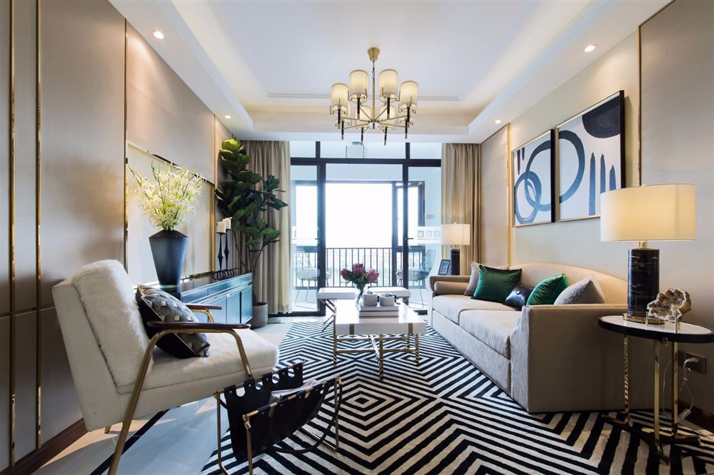 佛山市順德自在城輕奢風(fēng)格三居室裝修案例