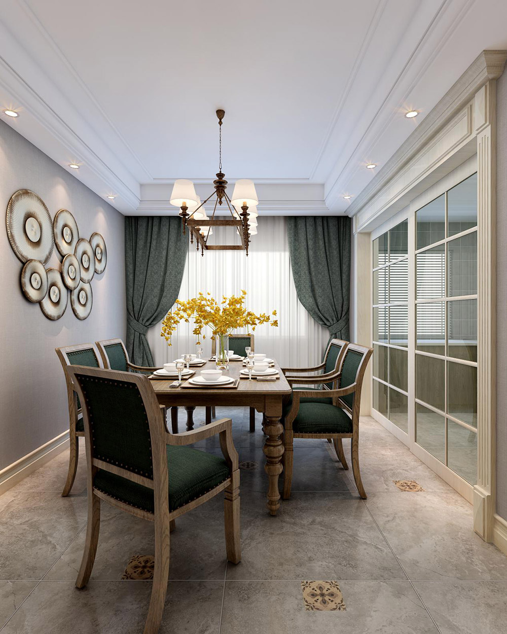 美式鄉(xiāng)村風(fēng)格室內(nèi)裝修效果圖-皇家首座三居130平米-餐廳 美式鄉(xiāng)村風(fēng)格室內(nèi)裝修效果圖-皇家首座三居130平米-餐廳