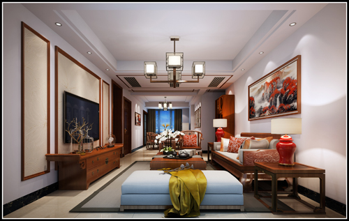 嘉興市福地廣場新中式風(fēng)格復(fù)式裝修案例