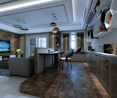 德陽市澳門路36號院現(xiàn)代簡約風格三居室裝修案例