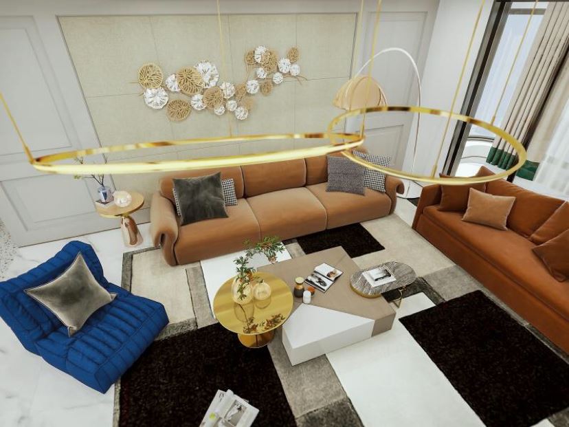 江門市融創(chuàng)御府輕奢風格四居室裝修案例