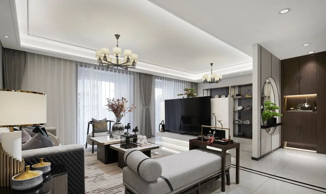 現(xiàn)代新中式風(fēng)格室內(nèi)設(shè)計(jì)家裝案例-客廳 現(xiàn)代新中式風(fēng)格室內(nèi)設(shè)計(jì)家裝案例-客廳