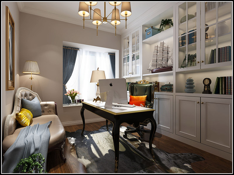 現(xiàn)代前衛(wèi)風(fēng)格室內(nèi)裝修效果圖-美的明湖三居122平米-書(shū)房 現(xiàn)代前衛(wèi)風(fēng)格室內(nèi)裝修效果圖-美的明湖三居122平米-書(shū)房