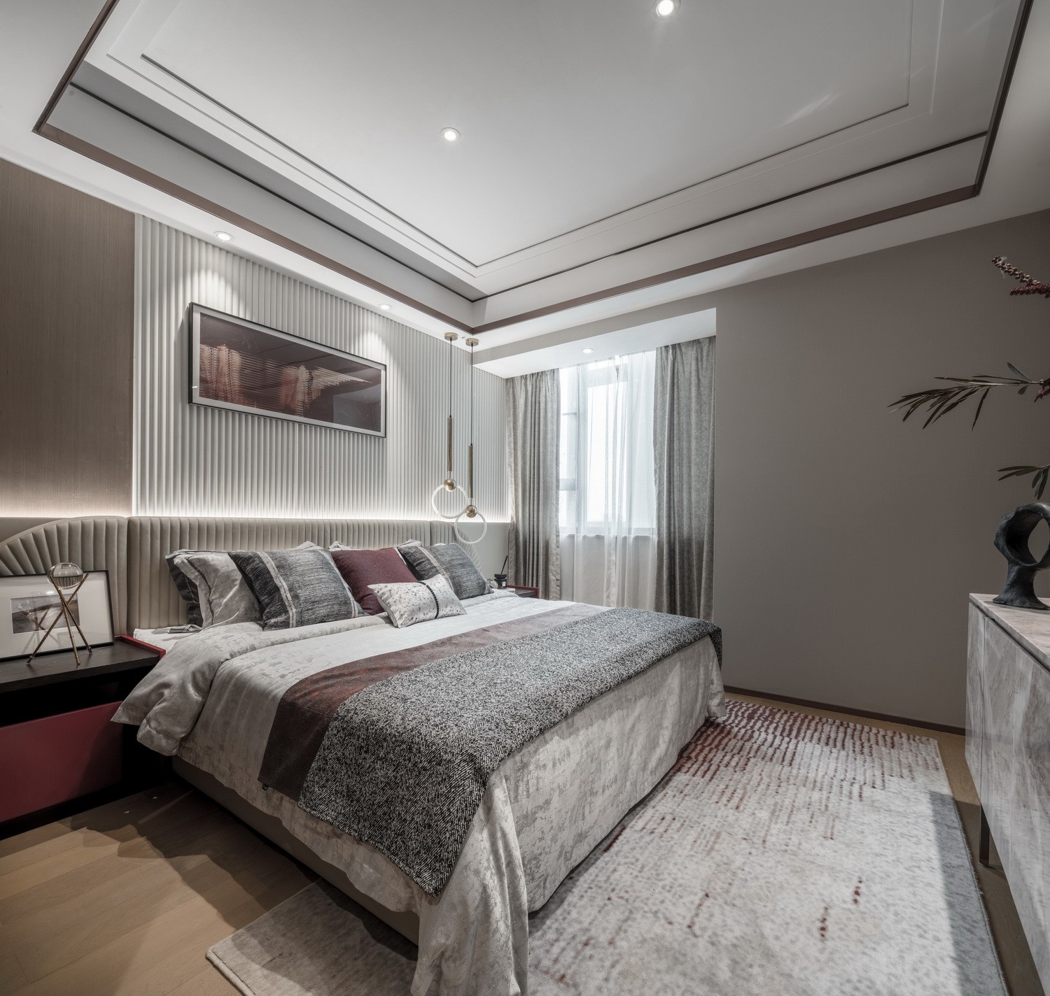 現(xiàn)代新中式風(fēng)格室內(nèi)設(shè)計(jì)家裝案例-主臥 現(xiàn)代新中式風(fēng)格室內(nèi)設(shè)計(jì)家裝案例-主臥