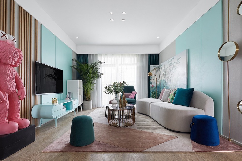 輕奢風格室內(nèi)家裝案例效果圖-客廳 輕奢風格室內(nèi)家裝案例效果圖-客廳