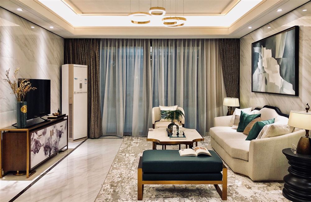 江門市潮連玫瑰園新中式風(fēng)格三居室裝修案例