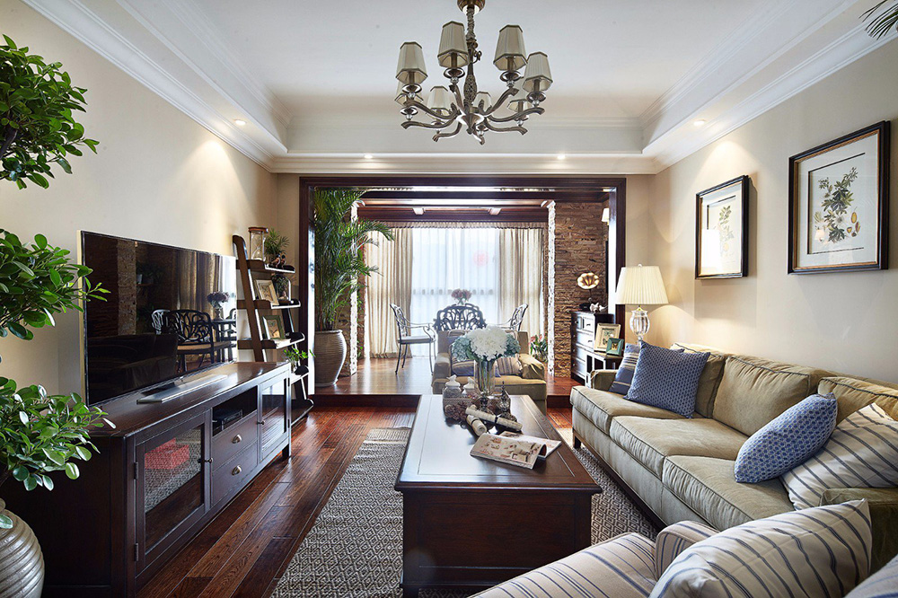 田園風(fēng)格室內(nèi)裝修效果圖-新會駿景灣豪庭三居130平米-客廳 田園風(fēng)格室內(nèi)裝修效果圖-新會駿景灣豪庭三居130平米-客廳