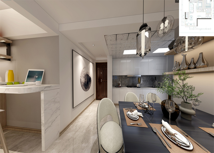 現(xiàn)代前衛(wèi)風(fēng)格室內(nèi)裝修效果圖-雅居樂(lè)御賓府三居145平米-餐廳 現(xiàn)代前衛(wèi)風(fēng)格室內(nèi)裝修效果圖-雅居樂(lè)御賓府三居145平米-餐廳