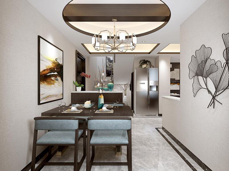 昭通市水田壩花田小區(qū)新中式風(fēng)格復(fù)式裝修案例