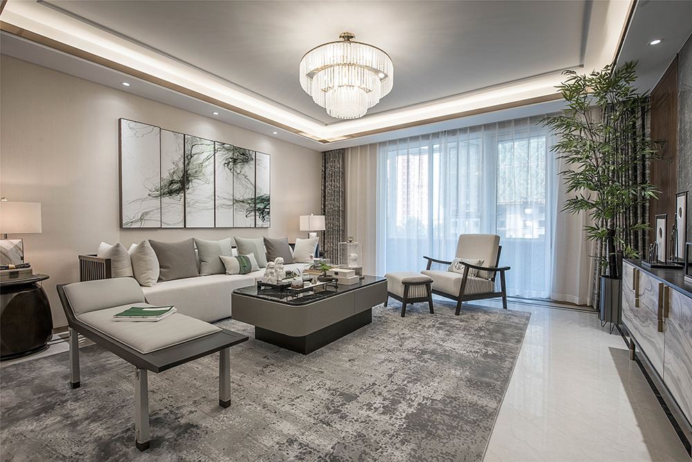 南寧市華發(fā)國賓壹號新中式風(fēng)格三居室裝修案例