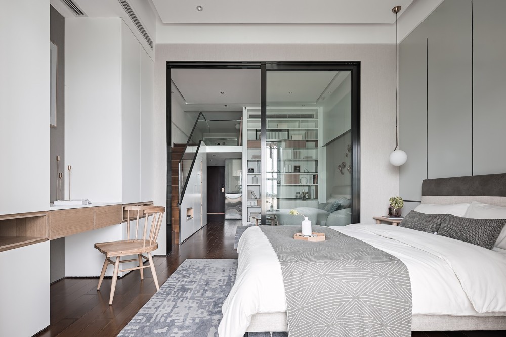 現(xiàn)代簡(jiǎn)約風(fēng)格公寓家裝案例效果圖-臥室 現(xiàn)代簡(jiǎn)約風(fēng)格公寓家裝案例效果圖-臥室